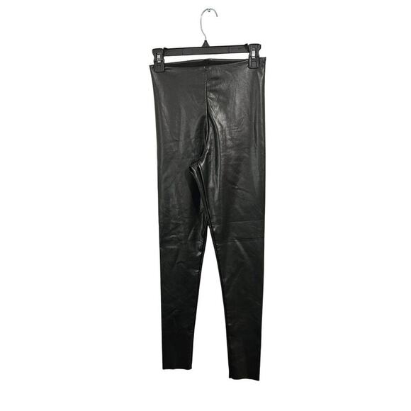 Joie Pants - Joie Faux Leather Stretch Leggings Black Shiny Stretch Sz S PullOn Tummy Control